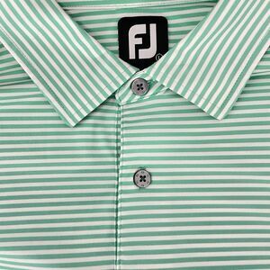 FootJoy FJ Golf Polo Shirt Men’s Large Green & White Stripe